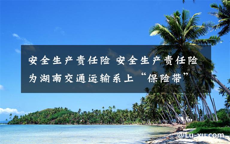 安全生產(chǎn)責(zé)任險(xiǎn) 安全生產(chǎn)責(zé)任險(xiǎn)為湖南交通運(yùn)輸系上“保險(xiǎn)帶”