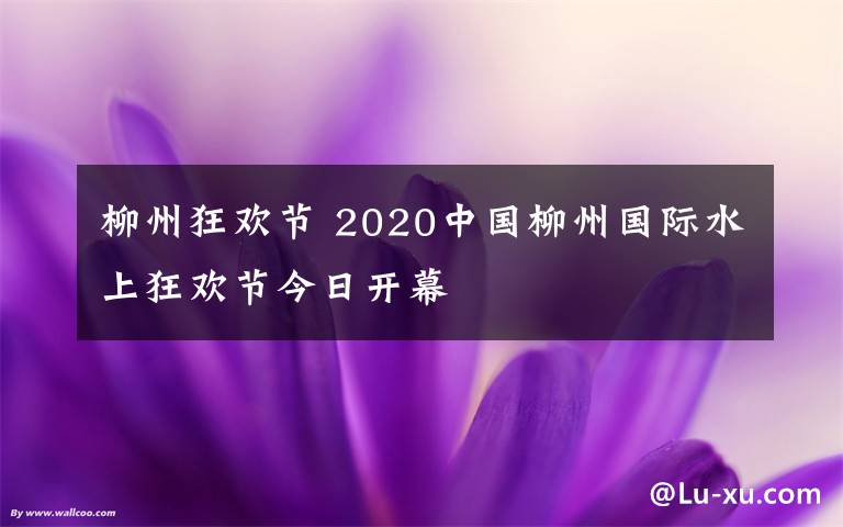 柳州狂歡節(jié) 2020中國(guó)柳州國(guó)際水上狂歡節(jié)今日開幕