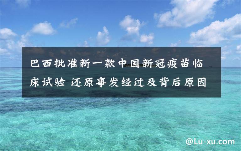 巴西批準(zhǔn)新一款中國新冠疫苗臨床試驗(yàn) 還原事發(fā)經(jīng)過及背后原因！