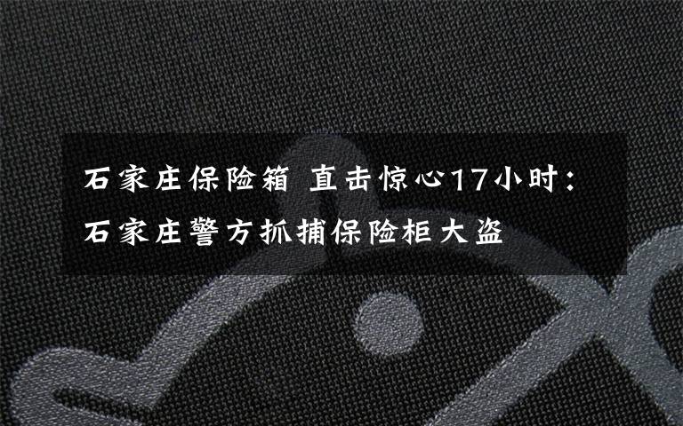 石家莊保險箱 直擊驚心17小時：石家莊警方抓捕保險柜大盜