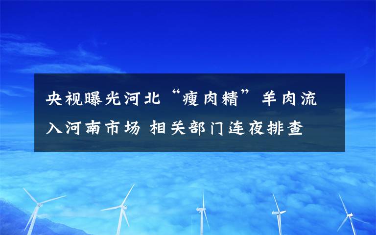 央視曝光河北“瘦肉精”羊肉流入河南市場 相關部門連夜排查 目前是什么情況？