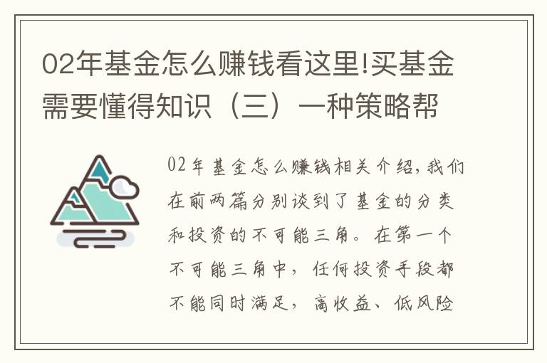 02年基金怎么賺錢看這里!買基金需要懂得知識(shí)（三）一種策略幫你買到基金的低點(diǎn)