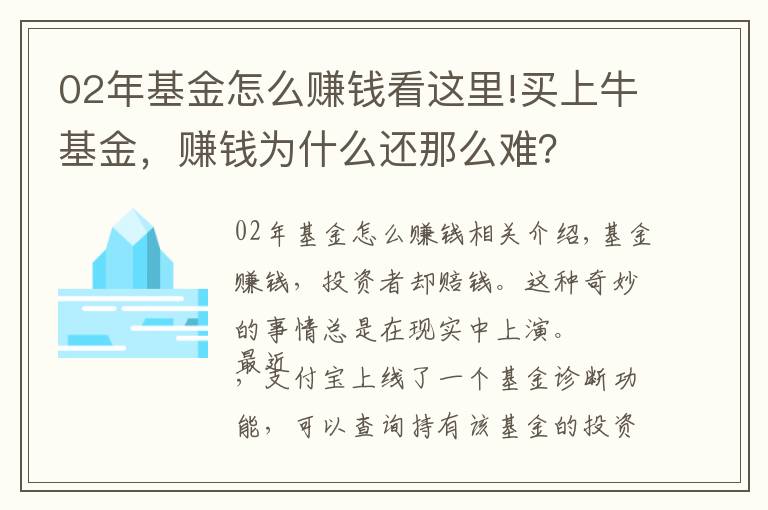 02年基金怎么賺錢看這里!買上?；?，賺錢為什么還那么難？