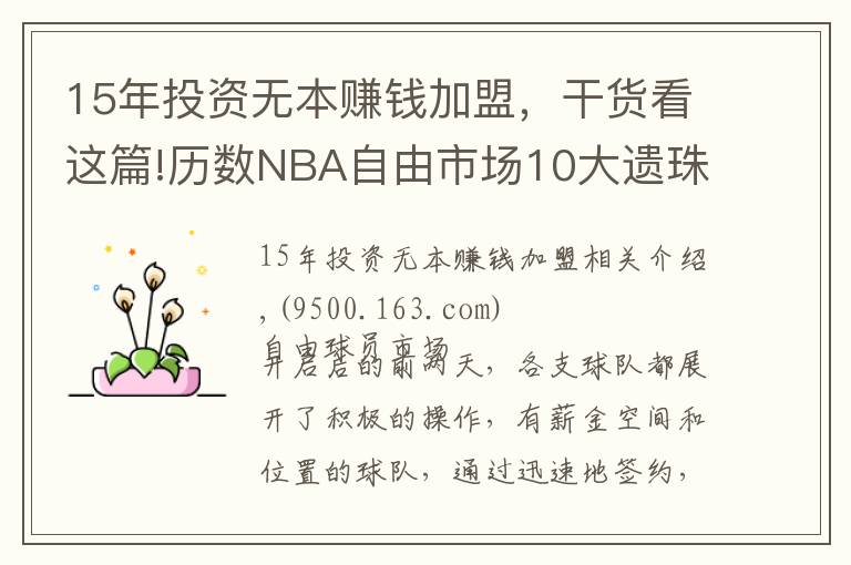 15年投資無(wú)本賺錢加盟，干貨看這篇!歷數(shù)NBA自由市場(chǎng)10大遺珠：小卡仍未簽約，施羅德玩死自己？