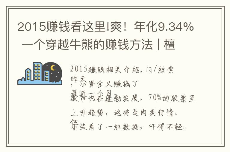 2015賺錢看這里!爽！年化9.34% 一個(gè)穿越牛熊的賺錢方法 | 檀策略