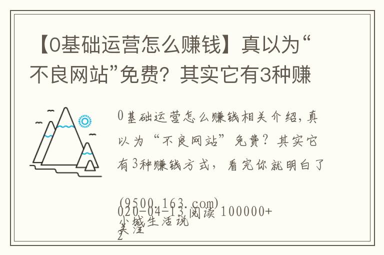 【0基礎運營怎么賺錢】真以為“不良網(wǎng)站”免費？其實它有3種賺錢方式，看完你就明白了