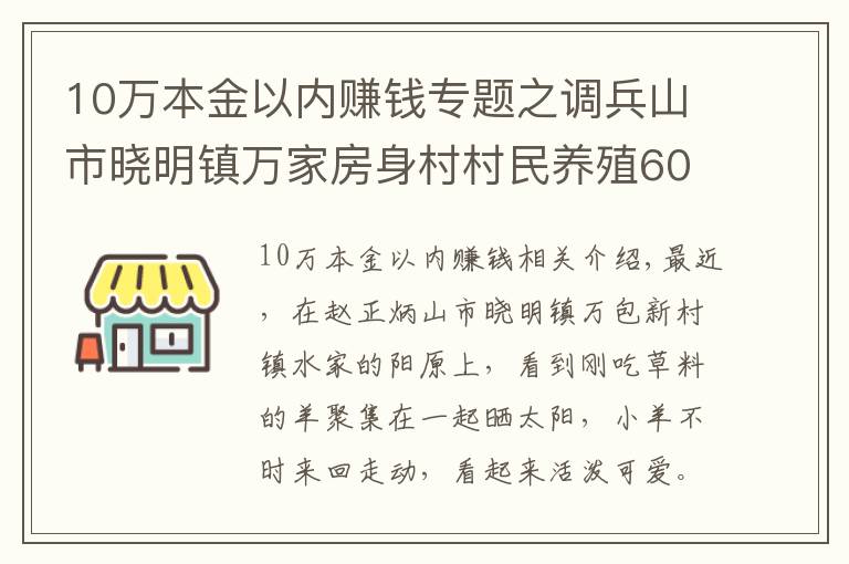 10萬本金以內(nèi)賺錢專題之調(diào)兵山市曉明鎮(zhèn)萬家房身村村民養(yǎng)殖60多只羊一年掙10萬