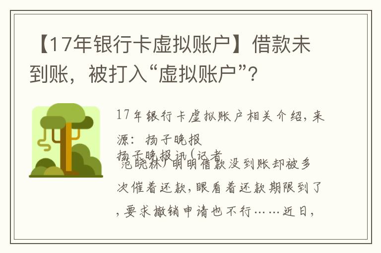 【17年銀行卡虛擬賬戶】借款未到賬，被打入“虛擬賬戶”？