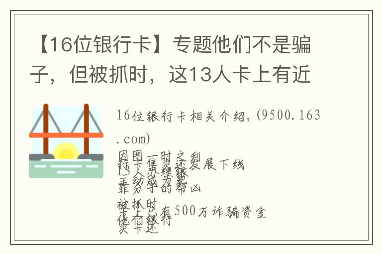 【16位銀行卡】專題他們不是騙子，但被抓時，這13人卡上有近500萬！