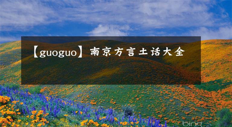 【guoguo】南京方言土話大全