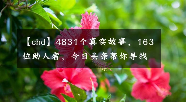 【chd】4831個真實故事，163位助人者，今日頭條幫你尋找好心人