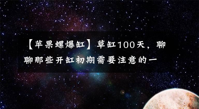 【蘋果螺爆缸】草缸100天，聊聊那些開(kāi)缸初期需要注意的一些事情