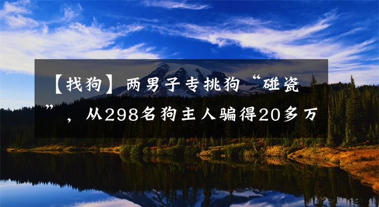 【找狗】?jī)赡凶訉Ｌ艄贰芭龃伞?，?98名狗主人騙得20多萬元