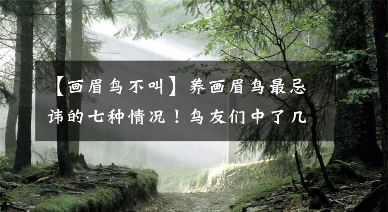 【畫眉鳥不叫】養(yǎng)畫眉鳥最忌諱的七種情況！鳥友們中了幾個(gè)？