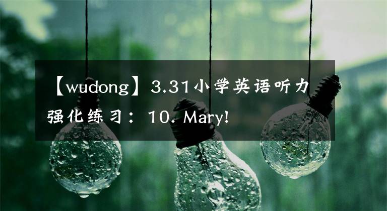 【wudong】3.31小學英語聽力強化練習：10. Mary!