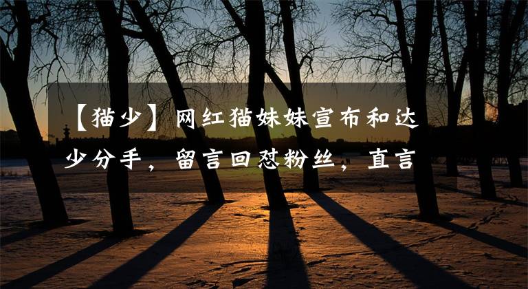 【貓少】網(wǎng)紅貓妹妹宣布和達少分手，留言回懟粉絲，直言自己“不強勢”