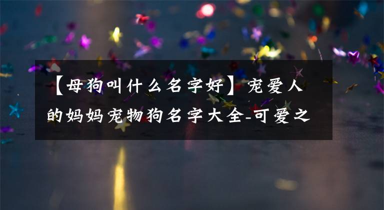 【母狗叫什么名字好】寵愛人的媽媽寵物狗名字大全-可愛之處