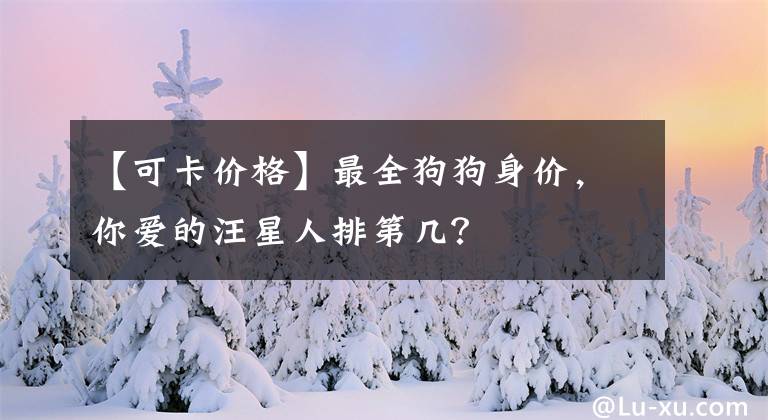 【可卡價格】最全狗狗身價，你愛的汪星人排第幾？