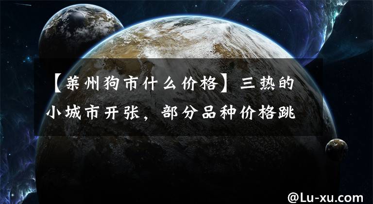 【萊州狗市什么價格】三熱的小城市開張，部分品種價格跳水，小土狗不免費送