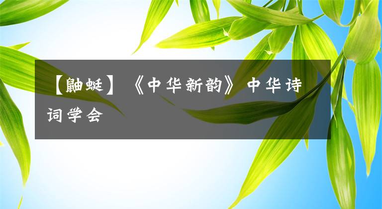 【鼬蜓】《中華新韻》中華詩詞學(xué)會(huì)