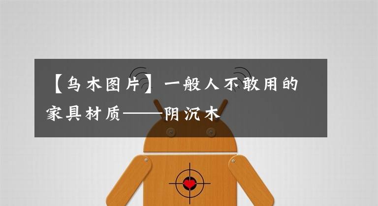 【烏木圖片】一般人不敢用的家具材質(zhì)——陰沉木