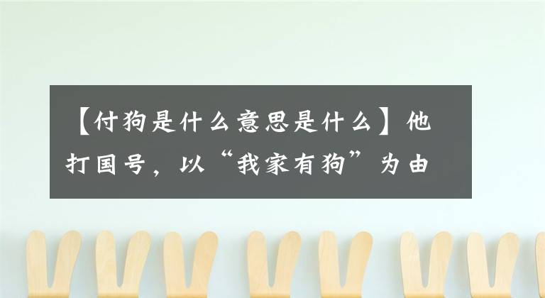 【付狗是什么意思是什么】他打國號，以“我家有狗”為由尋求寶石，被拒絕了。