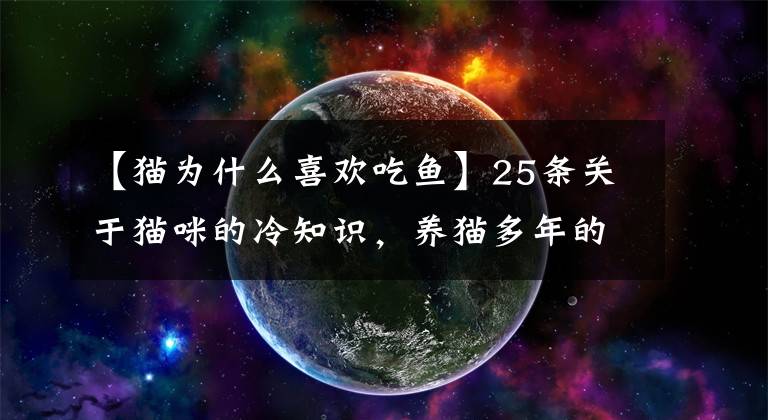 【貓為什么喜歡吃魚】25條關(guān)于貓咪的冷知識(shí)，養(yǎng)貓多年的你，未必全知道