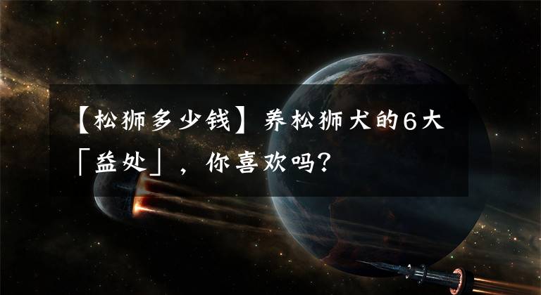 【松獅多少錢】養(yǎng)松獅犬的6大「益處」，你喜歡嗎？