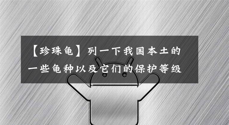 【珍珠龜】列一下我國本土的一些龜種以及它們的保護等級