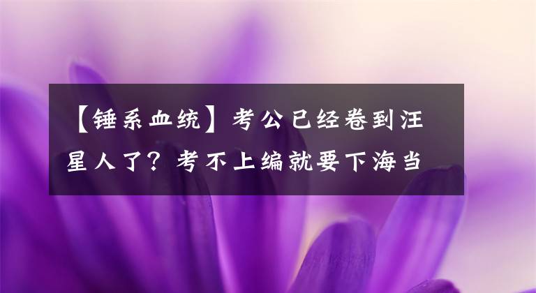 【錘系血統(tǒng)】考公已經(jīng)卷到汪星人了？考不上編就要下海當(dāng)保安，網(wǎng)友：狗生不易