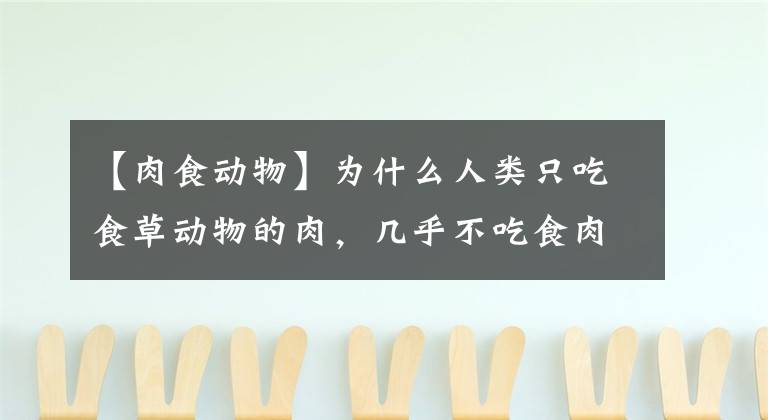 【肉食動物】為什么人類只吃食草動物的肉，幾乎不吃食肉動物？難道是不好吃？