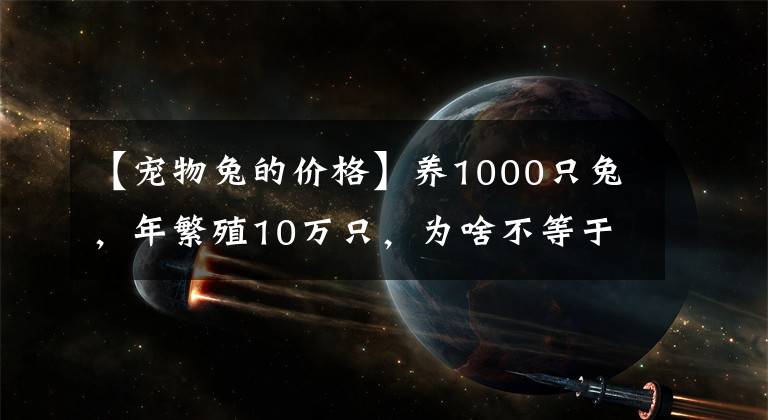 【寵物兔的價(jià)格】養(yǎng)1000只兔，年繁殖10萬只，為啥不等于投資1千收益10萬