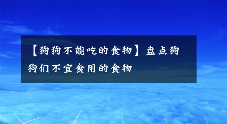 【狗狗不能吃的食物】盤點狗狗們不宜食用的食物