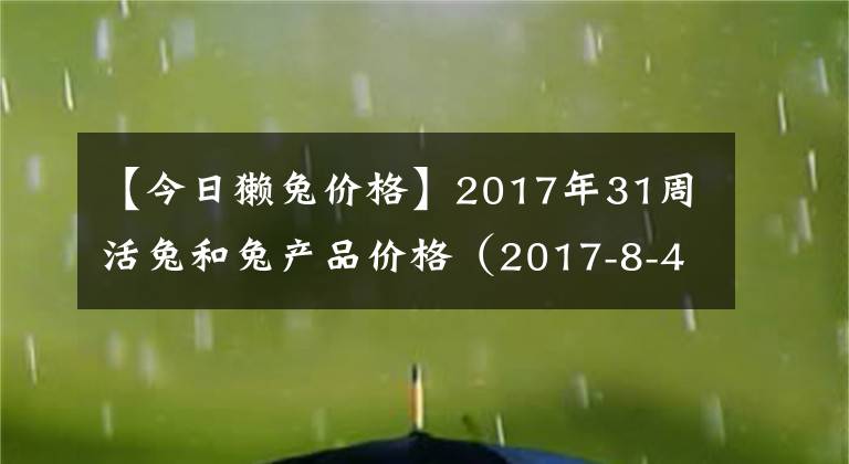 【今日獺兔價格】2017年31周活兔和兔產(chǎn)品價格（2017-8-4）