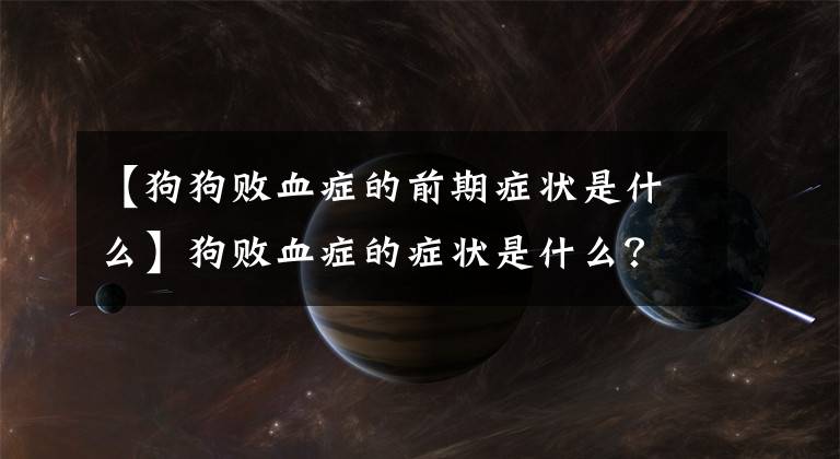 【狗狗敗血癥的前期癥狀是什么】狗敗血癥的癥狀是什么？