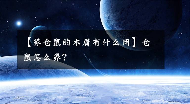 【養(yǎng)倉鼠的木屑有什么用】倉鼠怎么養(yǎng)？