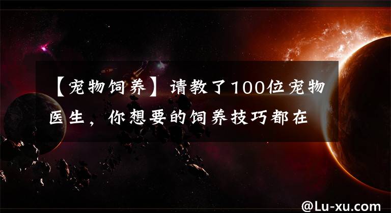 【寵物飼養(yǎng)】請(qǐng)教了100位寵物醫(yī)生，你想要的飼養(yǎng)技巧都在這了