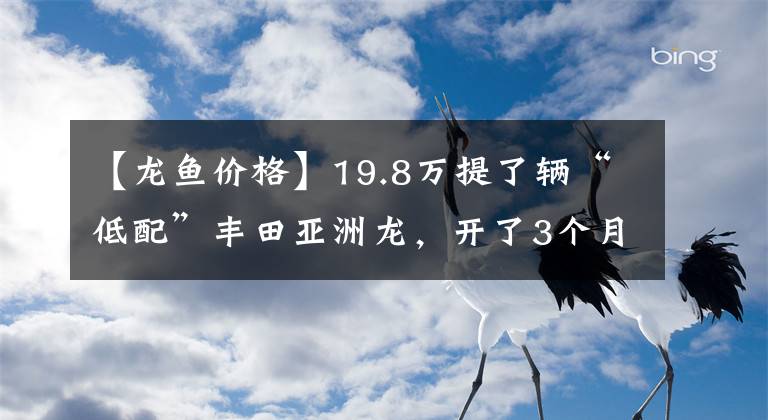 【龍魚價(jià)格】19.8萬提了輛“低配”豐田亞洲龍，開了3個(gè)月后，車主有話說