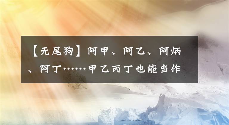 【無尾狗】阿甲、阿乙、阿炳、阿丁……甲乙丙丁也能當(dāng)作家！