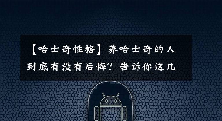 【哈士奇性格】養(yǎng)哈士奇的人到底有沒有后悔？告訴你這幾個(gè)哈士奇的特點(diǎn)