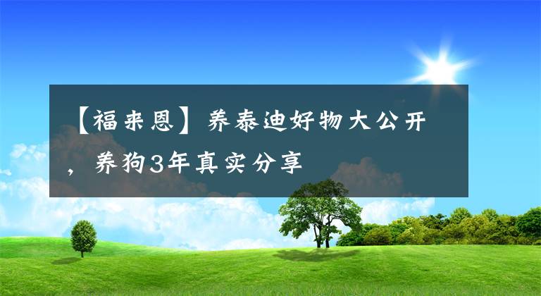 【福來恩】養(yǎng)泰迪好物大公開，養(yǎng)狗3年真實分享