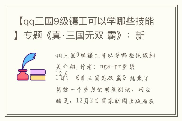 【qq三國9級鑲工可以學哪些技能】專題《真·三國無雙 霸》：新人迅速上手指南