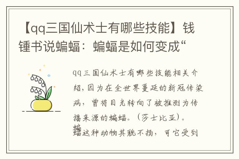 【qq三國仙術(shù)士有哪些技能】錢鍾書說蝙蝠：蝙蝠是如何變成“吉祥之象”的？