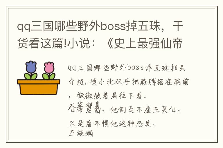 qq三國哪些野外boss掉五珠，干貨看這篇!小說：《史上最強(qiáng)仙帝》三國也修仙