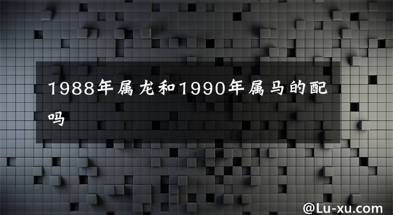 1988年屬龍和1990年屬馬的配嗎