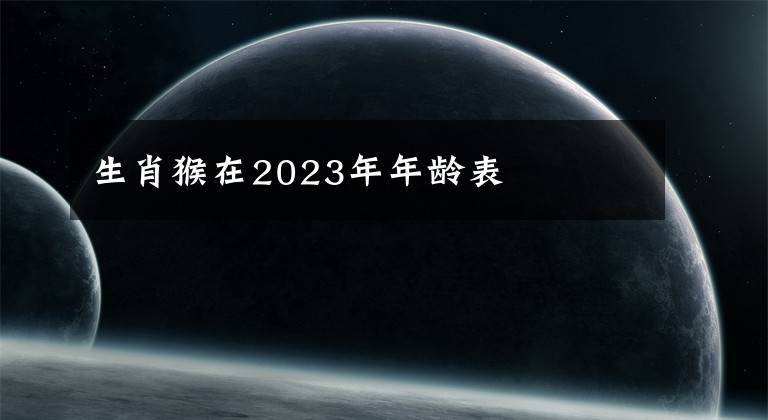 生肖猴在2023年年齡表