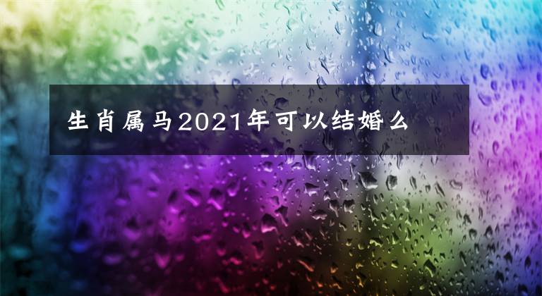 生肖屬馬2021年可以結(jié)婚么