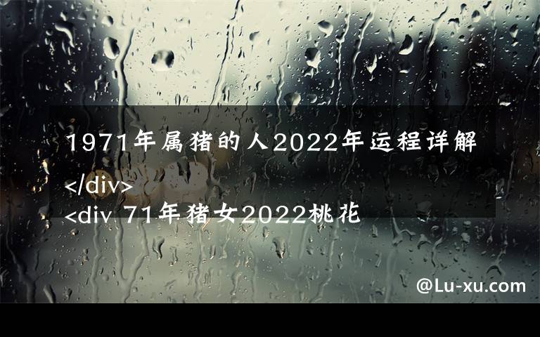 1971年屬豬的人2022年運(yùn)程詳解 71年豬女2022桃花運(yùn)