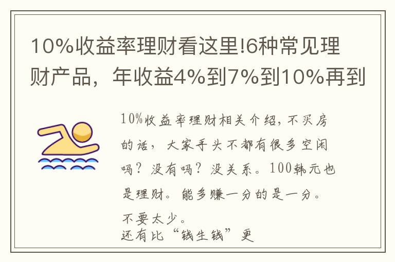 10%收益率理財看這里!6種常見理財產(chǎn)品，年收益4%到7%到10%再到無限，你怎么選