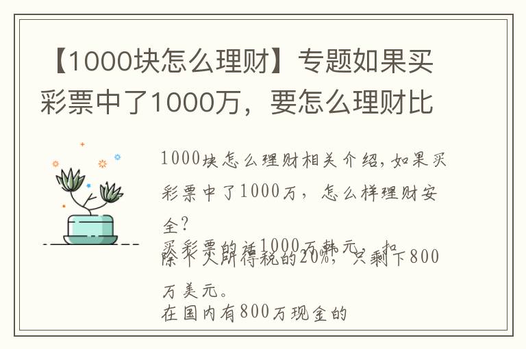 【1000塊怎么理財(cái)】專題如果買彩票中了1000萬(wàn)，要怎么理財(cái)比較安全？